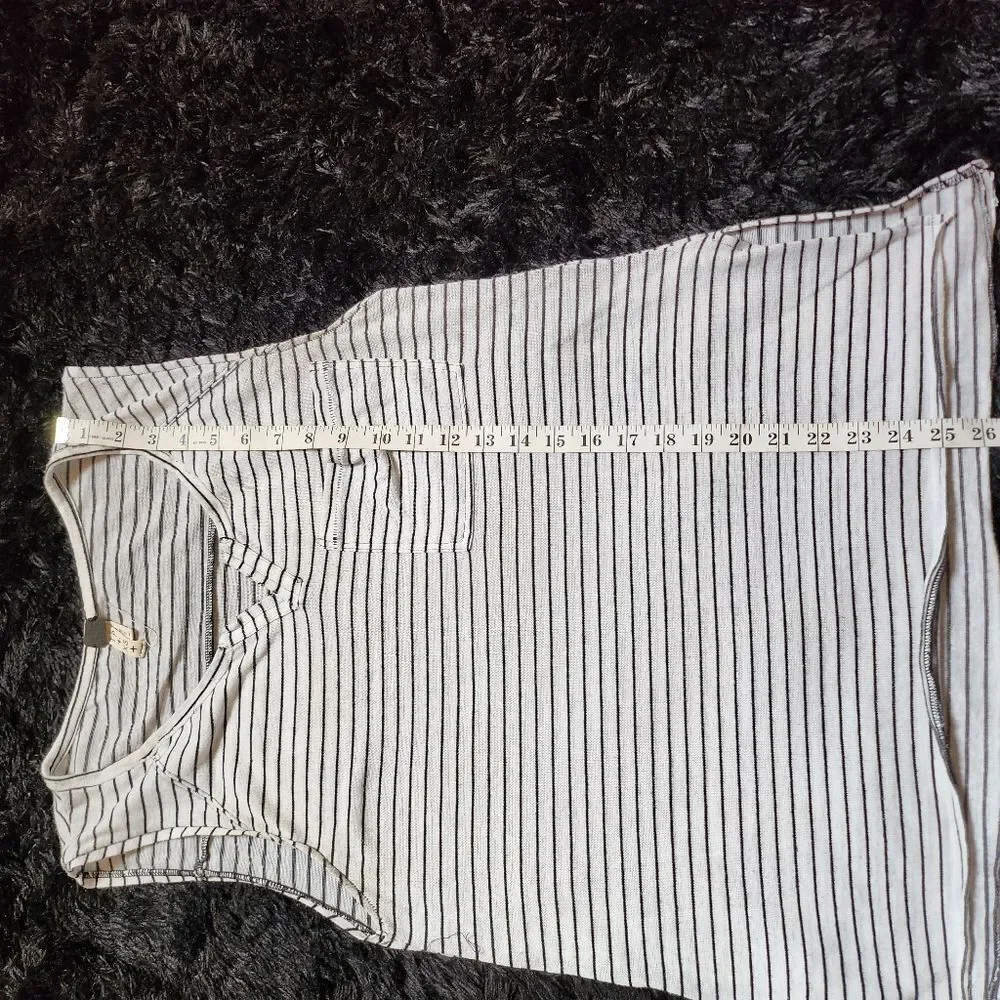 We The Free Black and White Striped Oversized Tank Top